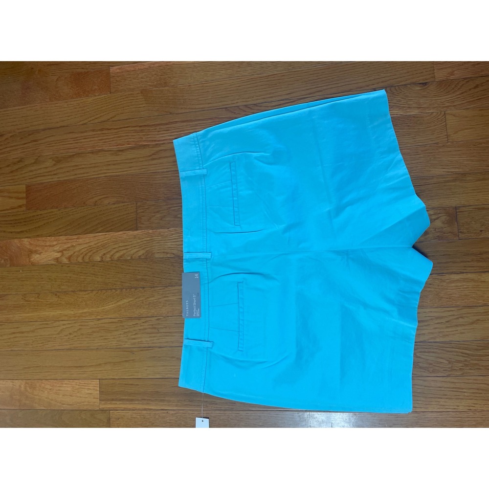 Talbots Perfect Short 5 Turquoise Blue Chino Shorts Womens 14 New - Picture 7 of 7